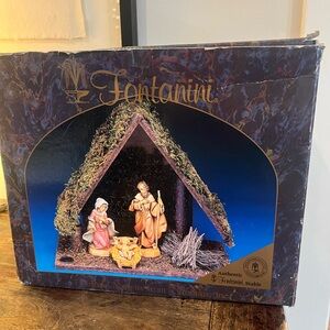 Fontanini Vintage 1999 Wood Stable Heirloom Nativity Mary Joseph Baby Jesus